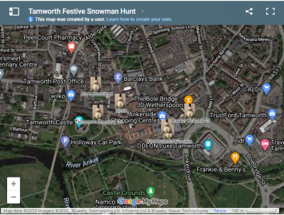 Map of Snowman Trail Tamworth 